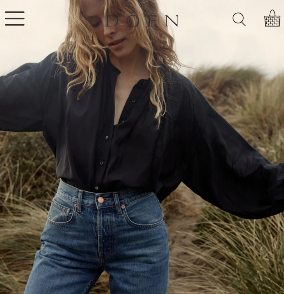 DOEN Jane Blouse in Black Print
